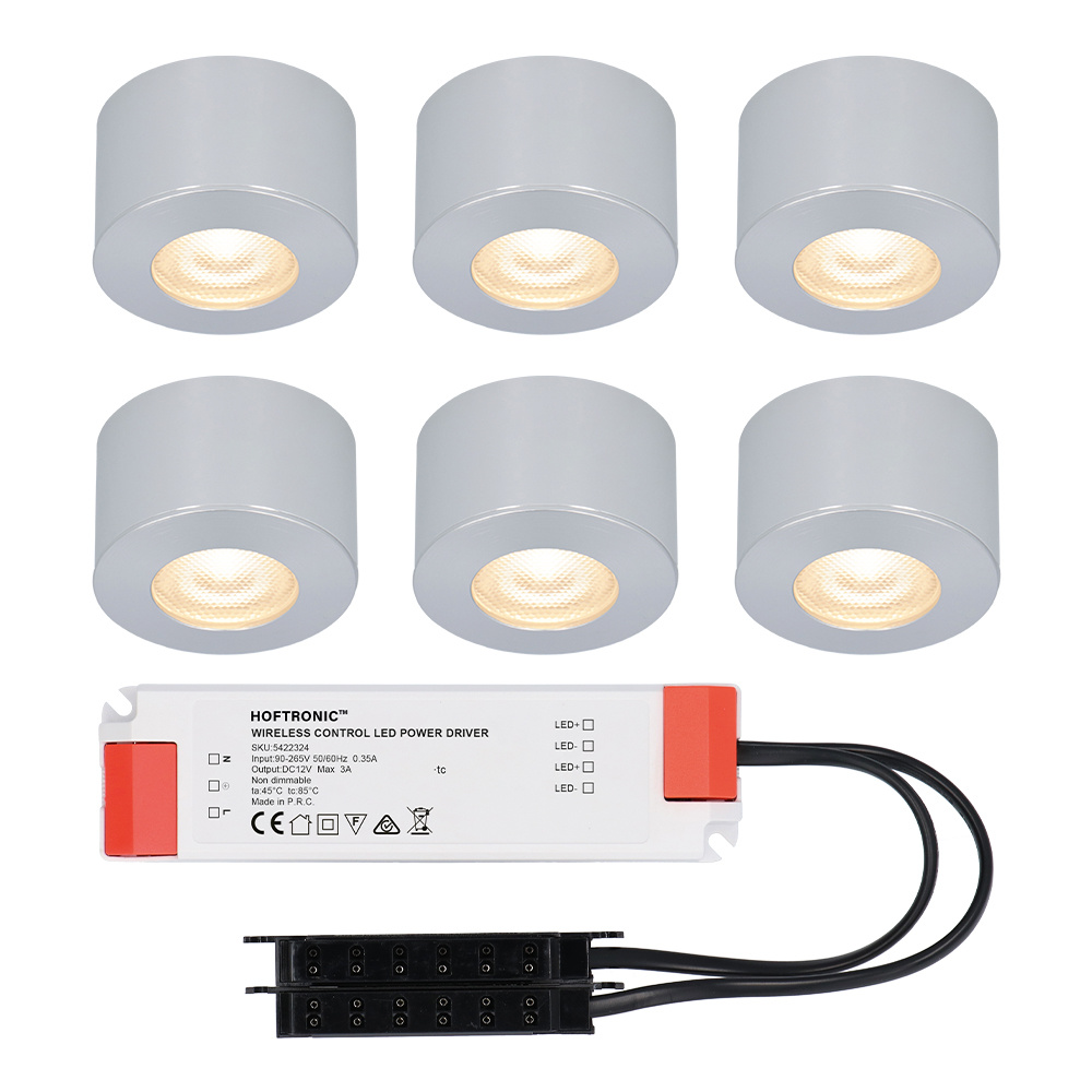 6 stk. Navarra 12V Mini LED Overflademonteret Spots - 3W 200lm - 2700K - IP44