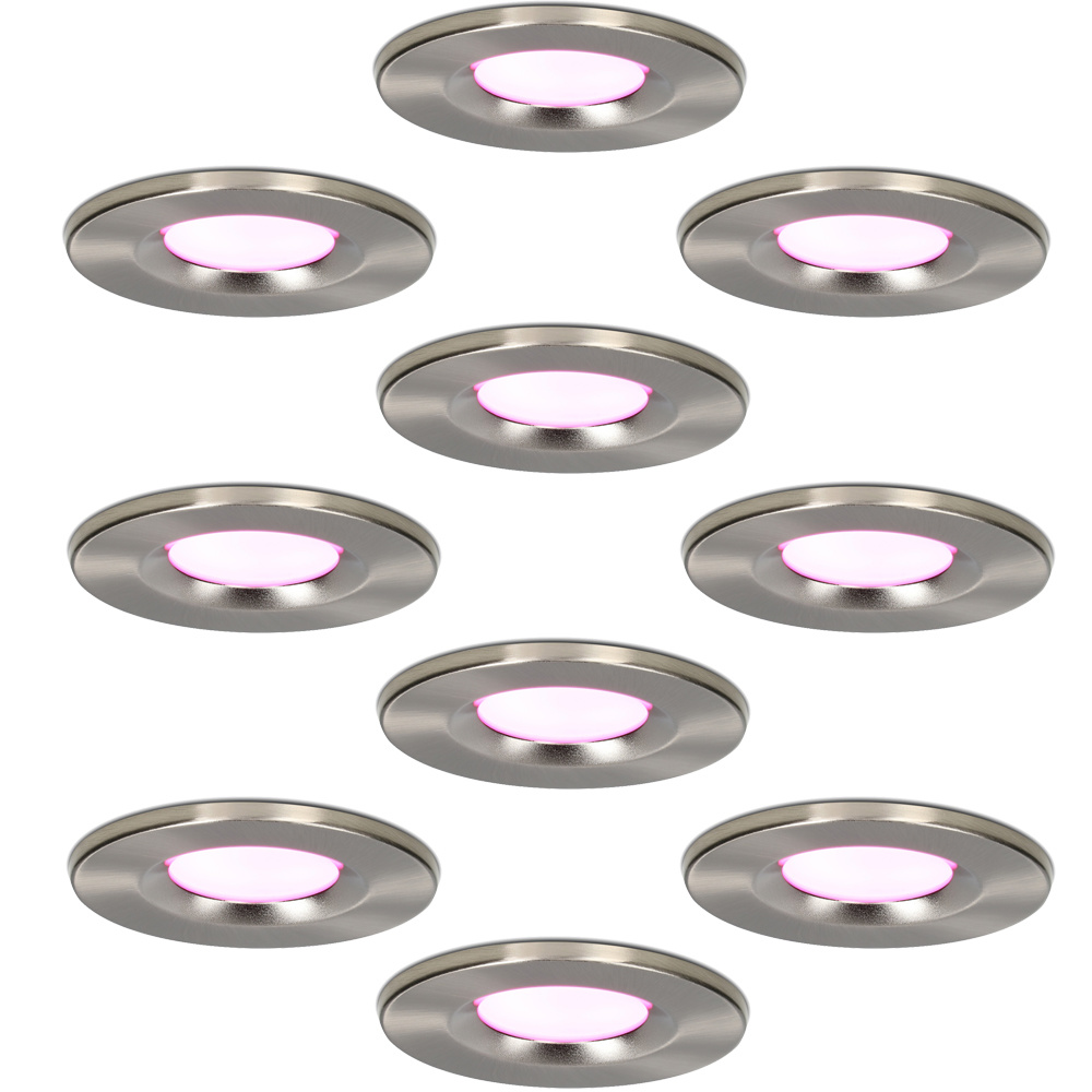 10x Venezia Spot Encastrable Connectée - 6W 450lm - Wifi - RGBWW - IP65 - inox