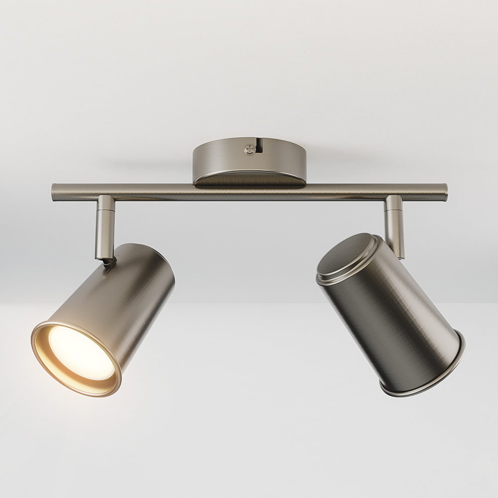 Riga LED Ceiling Lamp 2 lights - 8W 690lm 2700K Tiltable - IP20 - stainless steel