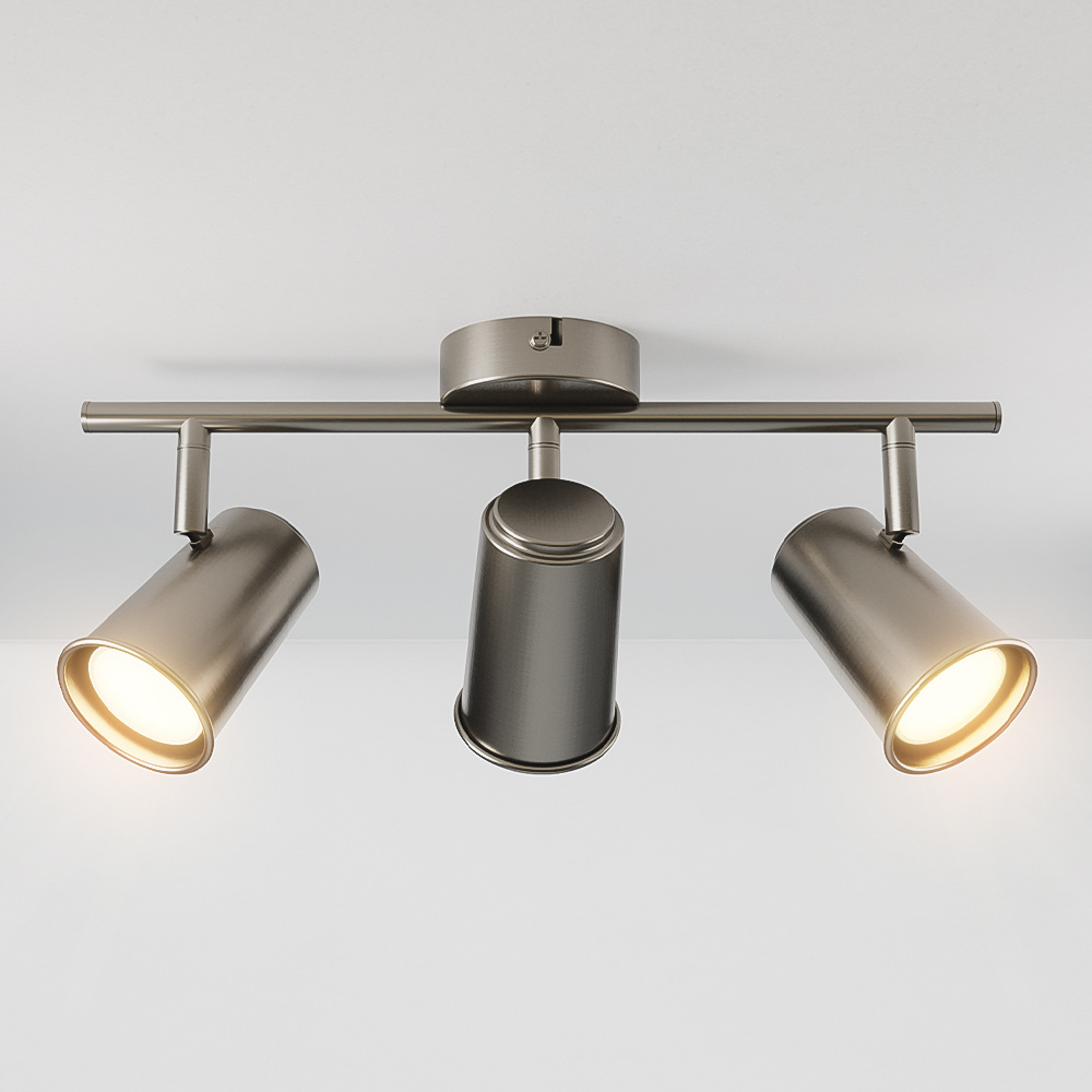 Riga LED ceiling light 3 lights 12W 1200lm 2700K - Tiltable IP20 - stainless steel