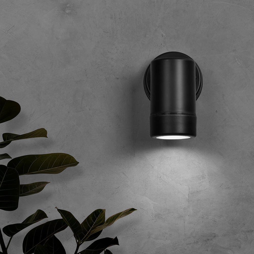 Otey - LED-væglampe sort - GU10 - 6500K - 4W 345lm - IP44 - Polykarbonat