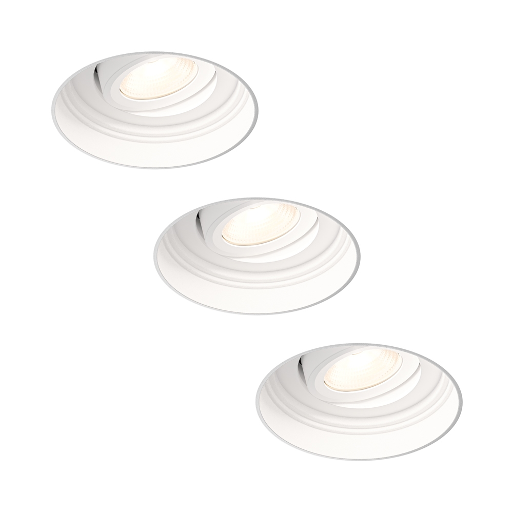 3x Lugo LED Einbauspot Rahmenlos - Dimmbar - 5W 450lm  - 2700K  - Schwenkbar - IP65