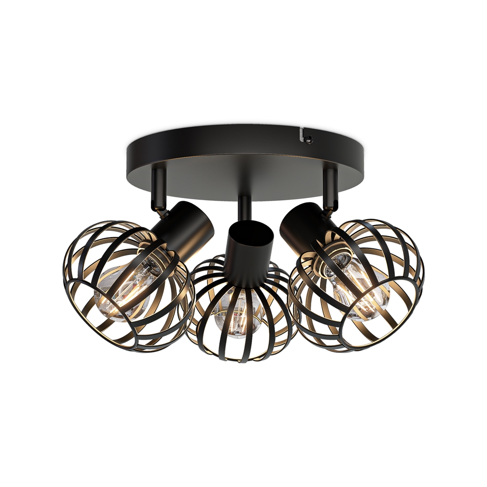 Petal - LED Deckenleuchte - 3-flammig - Rond - E14 - Schwarz