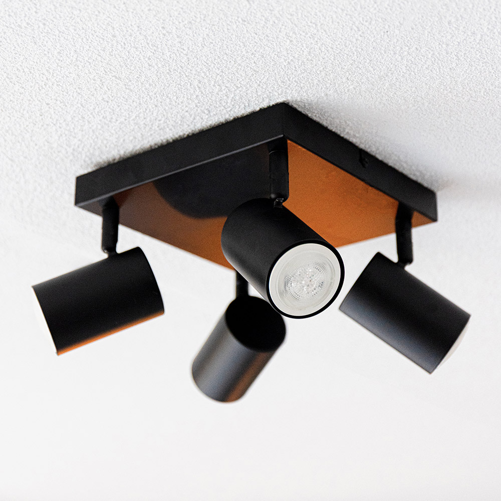 Lark - LED-Deckenleuchte - 4 flammig - GU10 Fassung - quadratisch