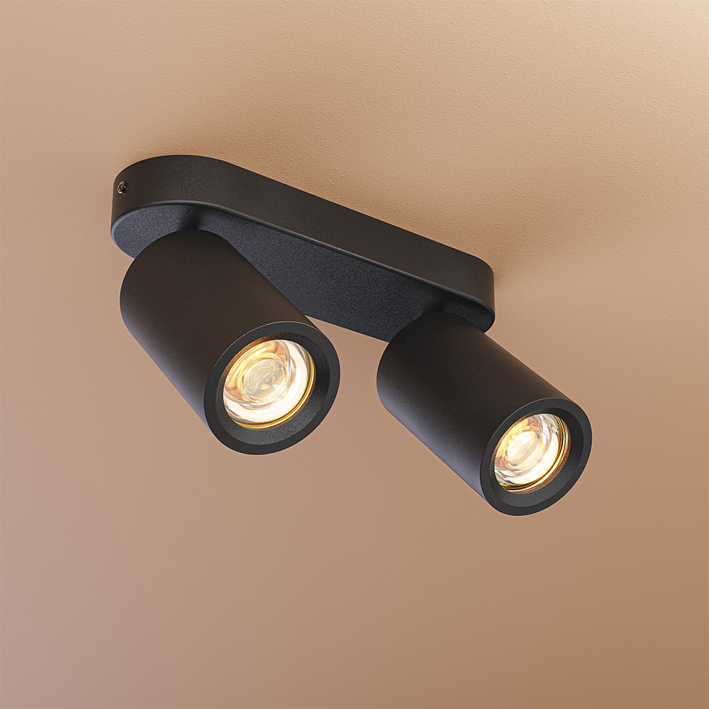 Madona - LED-Deckenleuchte - 2 Spots - Ohne GU10 - schwenkbar und drehbar - rechteckig