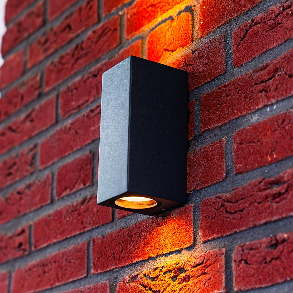 Selma Anthracite LED Wall Lamp - Dimmable - IP65 - Excl. GU10 - Indoor & Outdoor - Up & Down Light