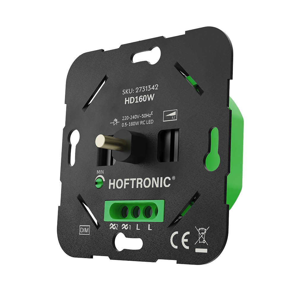LED-Drehdimmer - 0,5-160 W - Phasenabschnittsprinzip - Wechselschaltung