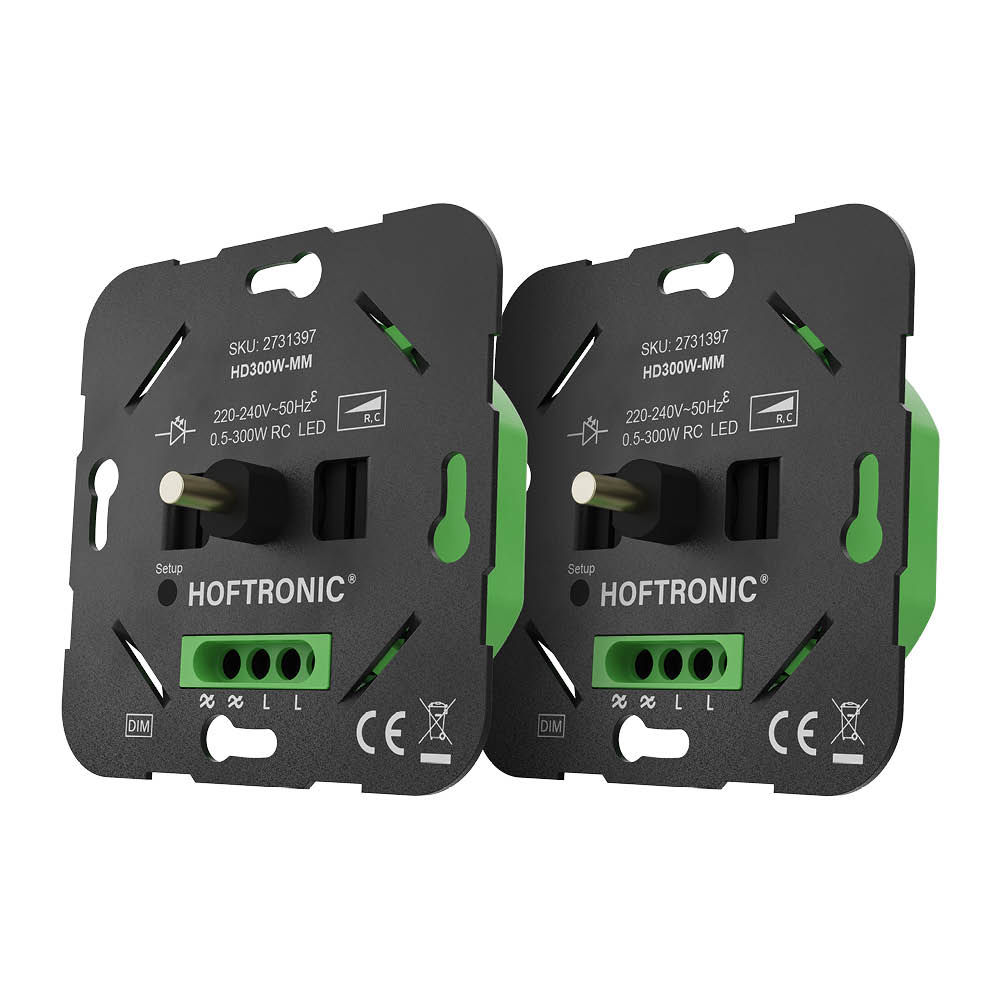 2x Master-Master LED-Dimmer – 0,5–300 W – Phasenabschnitt – Wechselschaltung