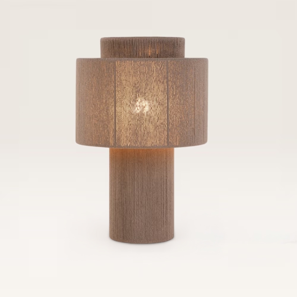 Tischlampe Nevada taupe - IP20 - Geflochtene Kabel - Taupe - Dreilagig