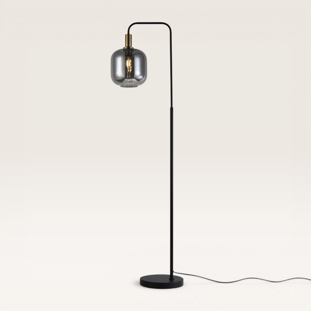 Floor lamp Xirena vetro fumé I - Smoked glass bulb - Luxury arc - IP20