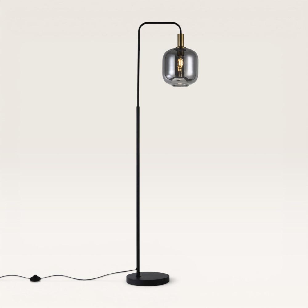 Staande lamp Xirena vetro fumé I - Bol van rookglas