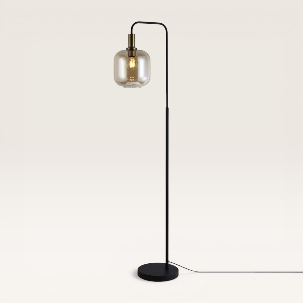 Floor lamp Xirena ambra I  - Amber-coloured glass bulb - Luxury arc - IP20