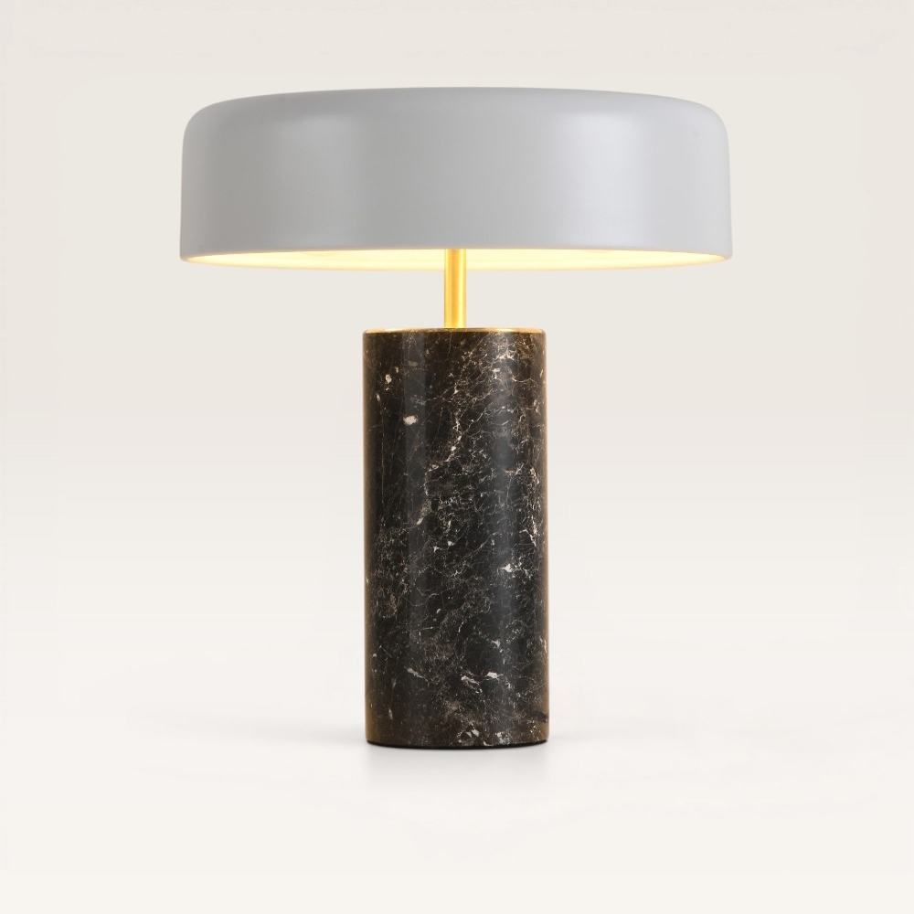 Lampe de table Fuston marmo - Lampe champignon en métal et marbre