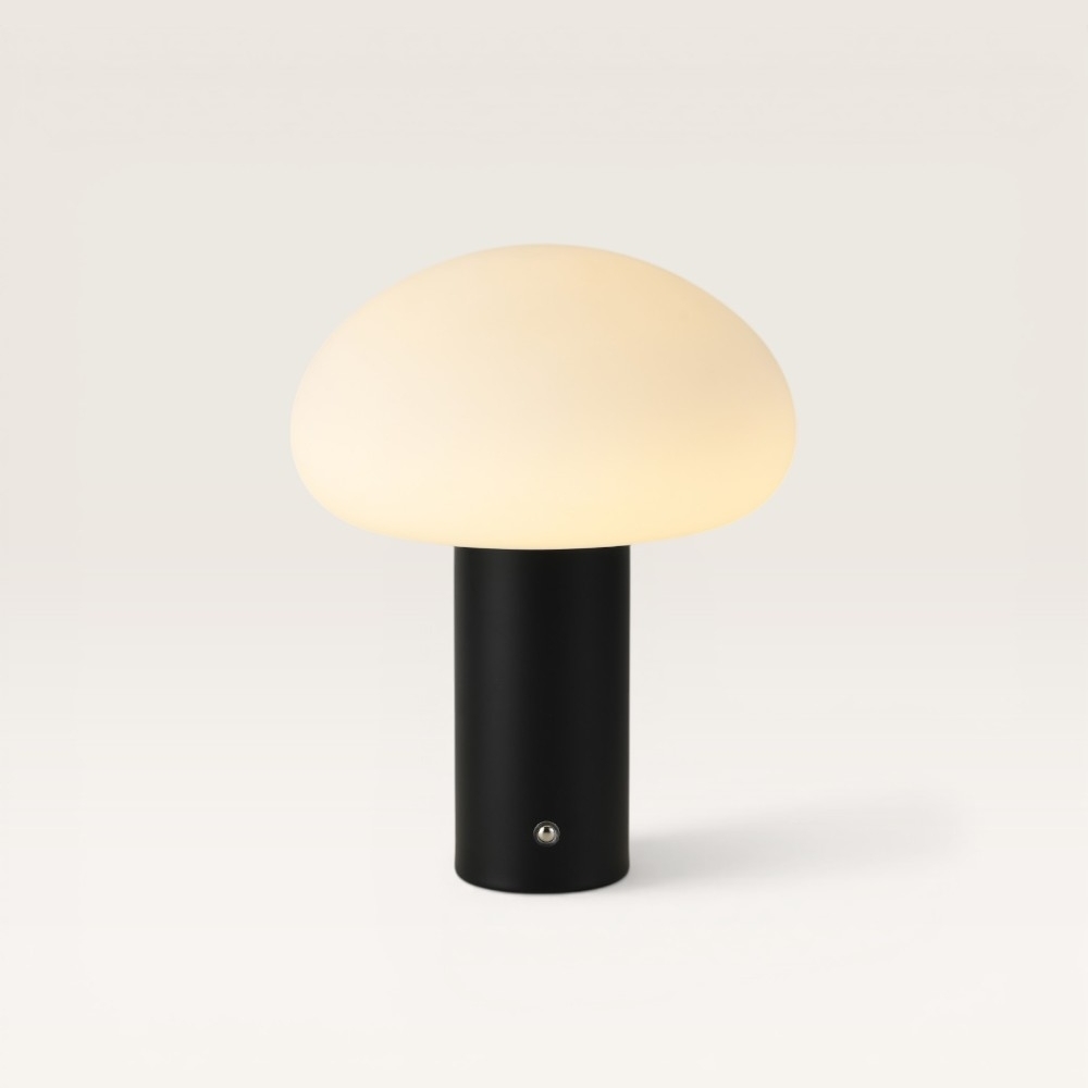 Lampe de table LED Givaro nero - Lampe champignon dimmable et rechargeable
