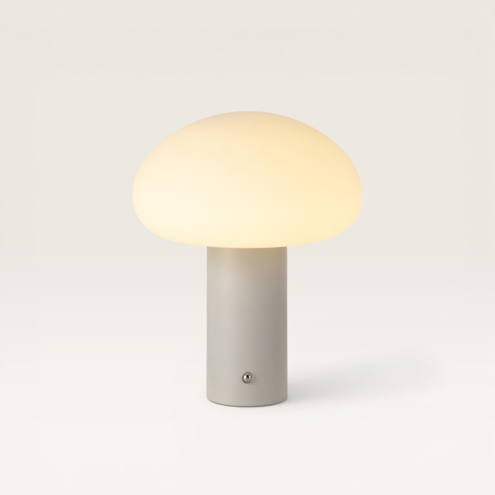 Lampe de table LED Givaro crema - Lampe champignon dimmable et rechargeable