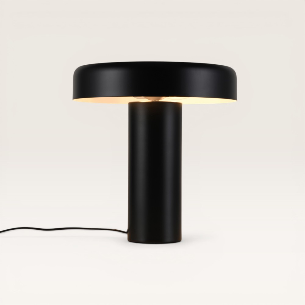 Tischleuchte Arcena nero - Pilzlampe in Schwarz für den Innenbereich
