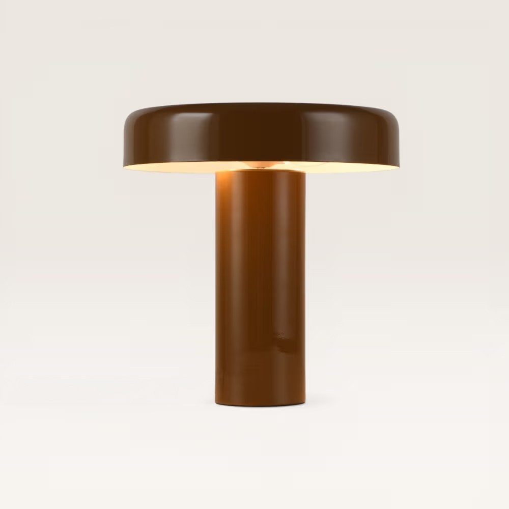 Tafellamp Arcena marrone - Bronzen mushroom lamp van metaal voor binnen