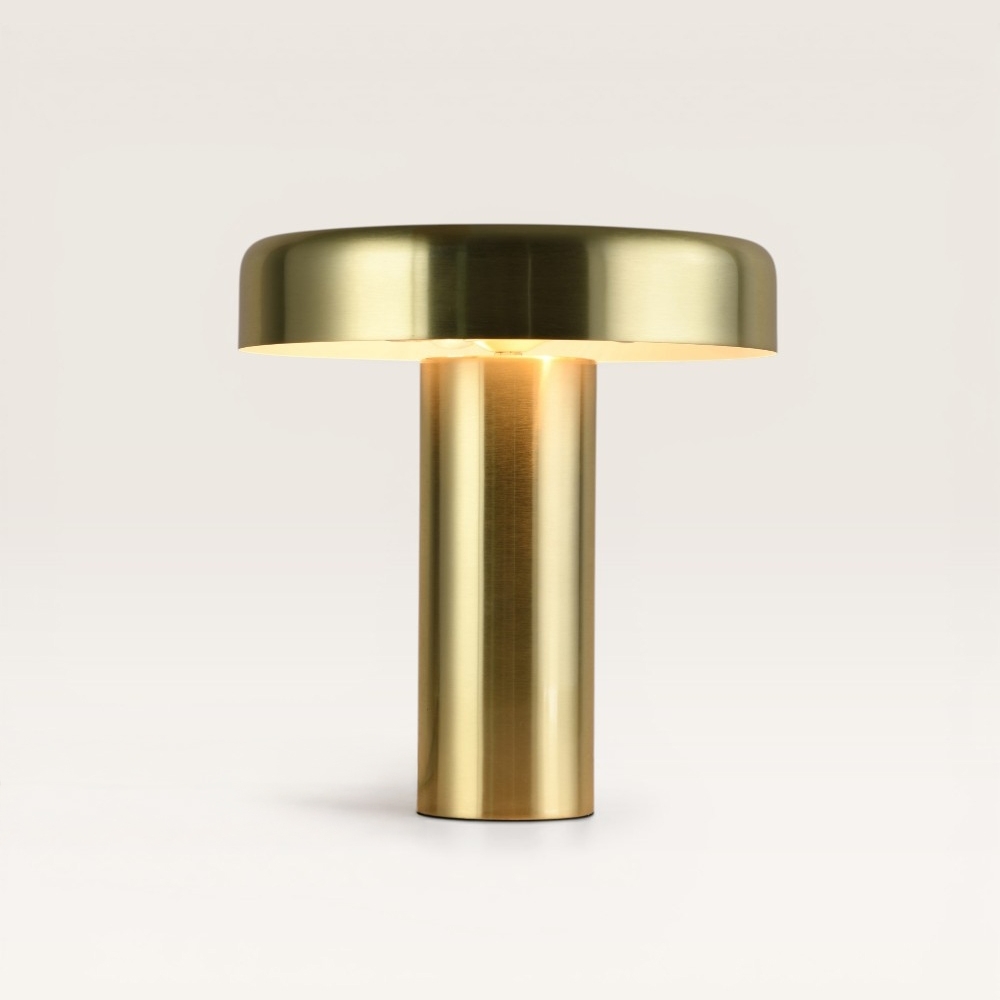 Lampe de table Arcena ottone - Lampe champignon dorée en métal