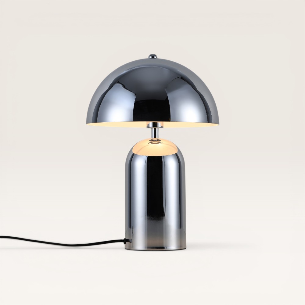 Tischlampe Asteri cromo s – Pilzlampe in Chrom für den Innenbereich