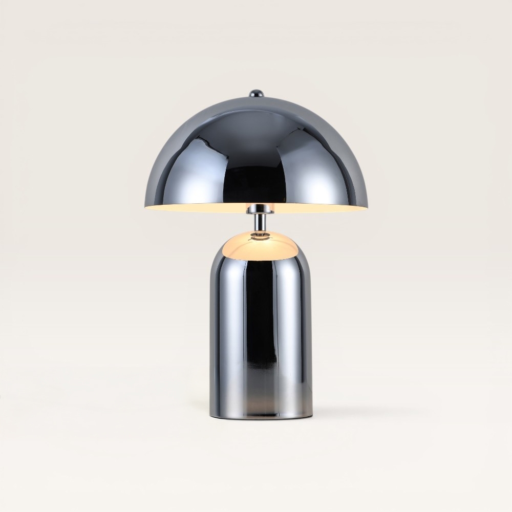 Tischlampe Asteri cromo s – Pilzlampe in Chrom für den Innenbereich