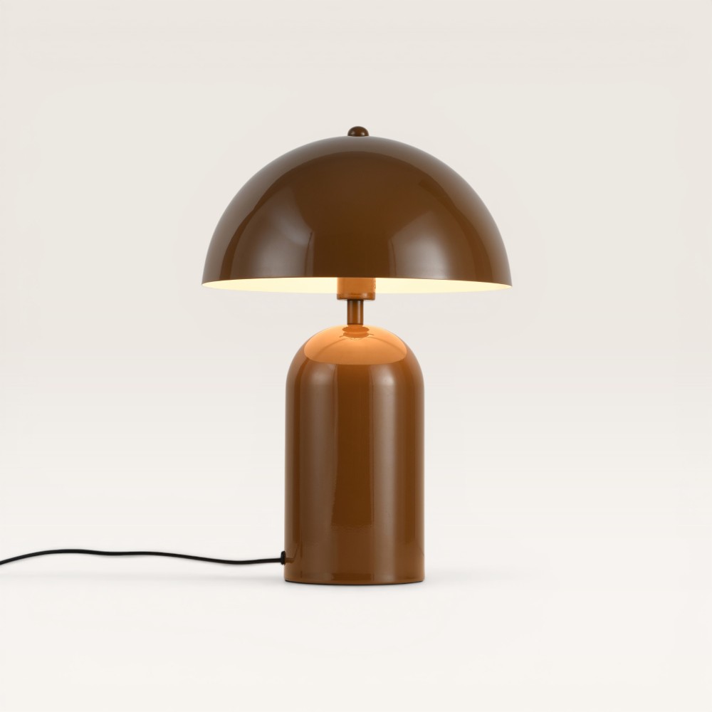 Tischlampe Asteri maronne s – Pilzlampe in Bronze für den Innenbereich