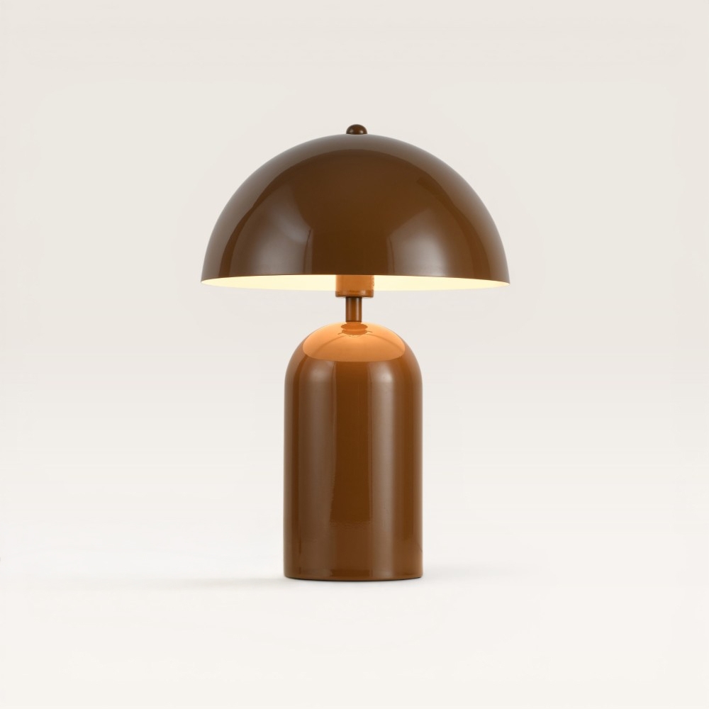 Tischlampe Asteri maronne s – Pilzlampe in Bronze für den Innenbereich