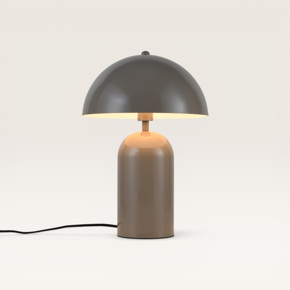 Tischlampe Asteri taupe s – Pilzlampe in Taupe für den Innenbereich