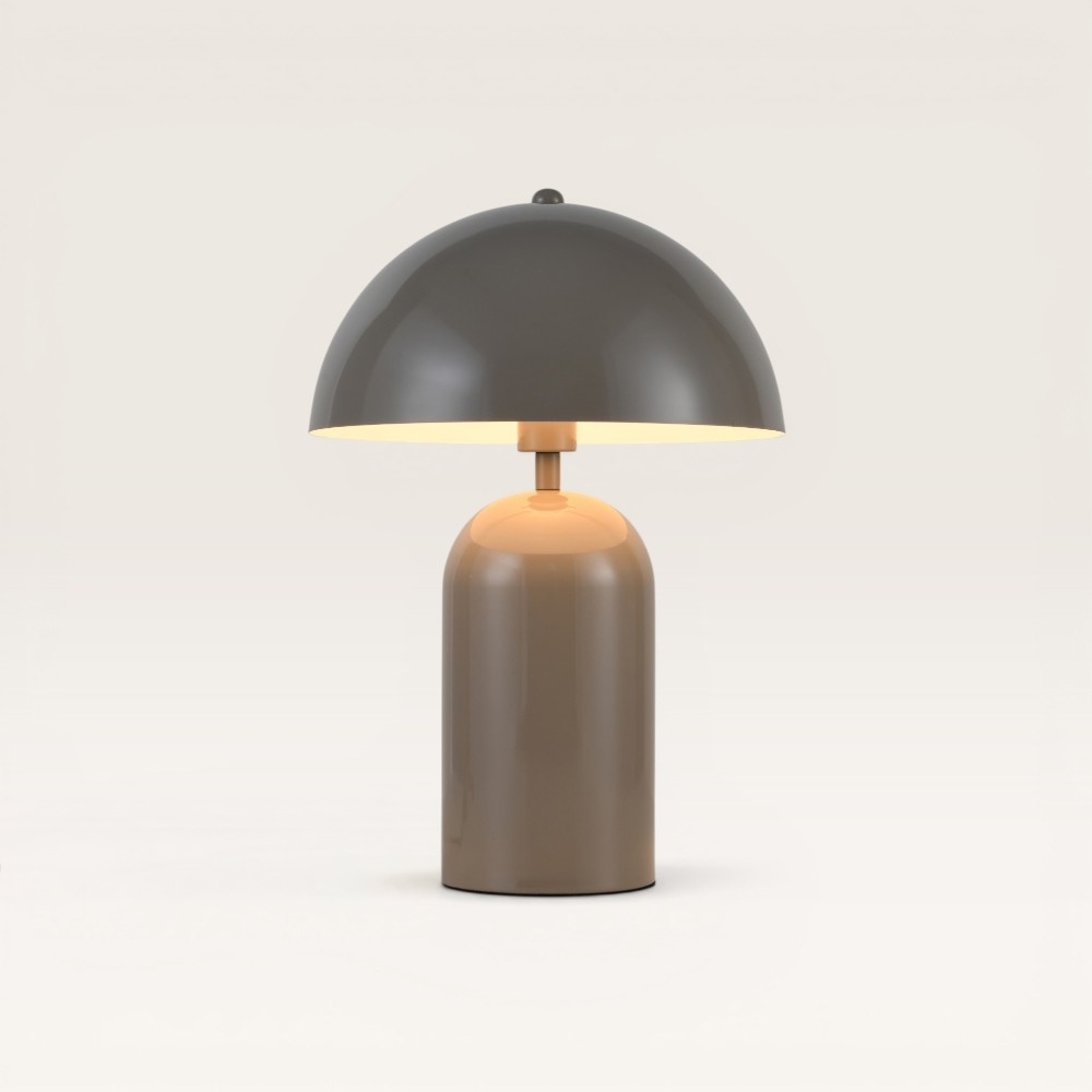 Tischlampe Asteri taupe s – Pilzlampe in Taupe für den Innenbereich