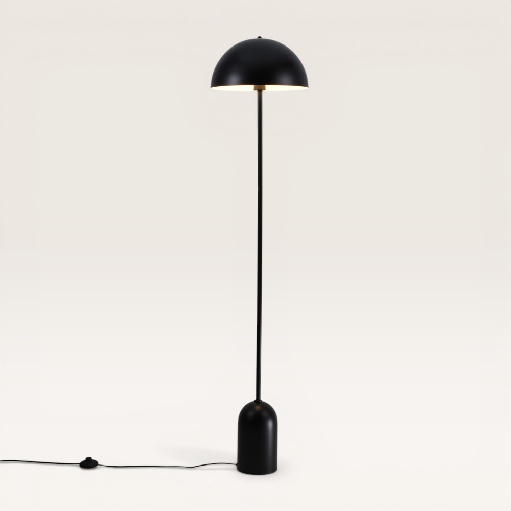 Floor lamp Avela nero - Black metal mushroom lamp for indoor use