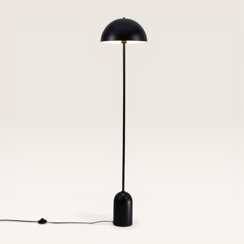 Staande lamp Avela nero - Zwarte mushroom lamp van metaal