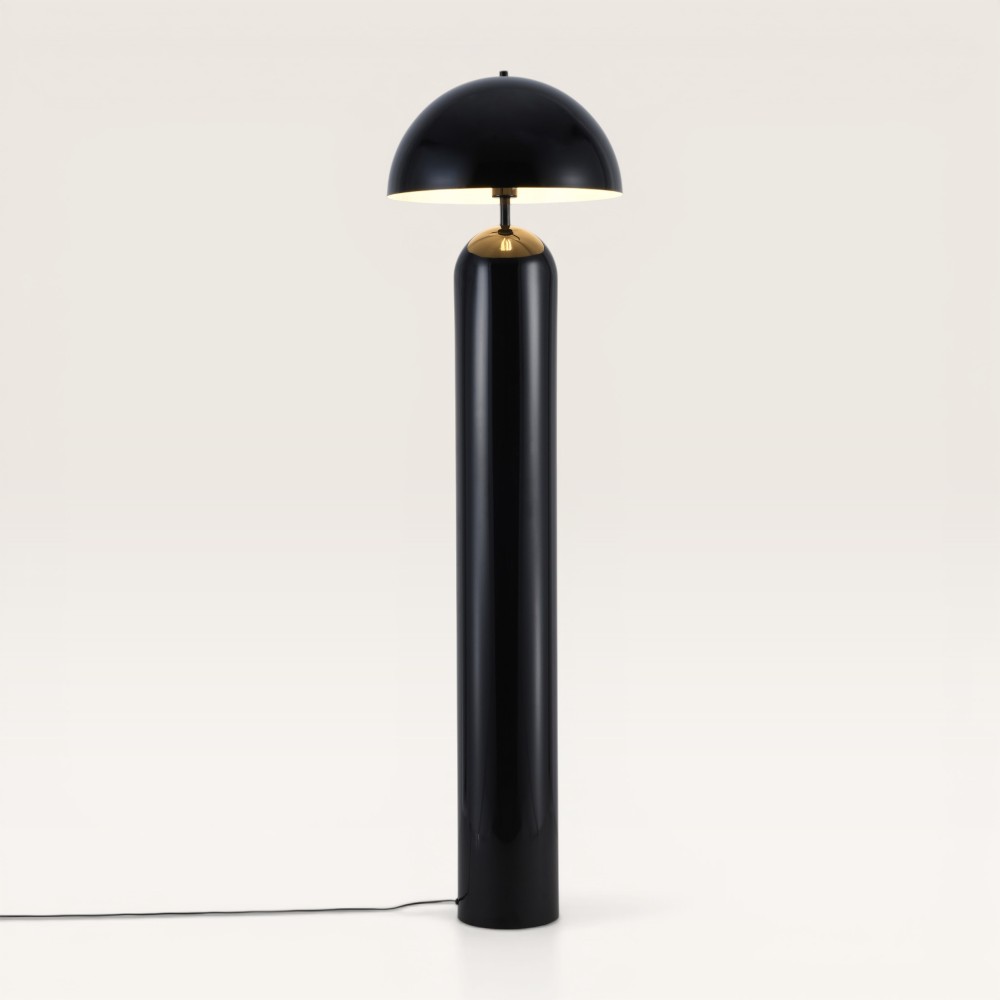 Floor lamp Asteri nero l - Black metal mushroom lamp for indoor use