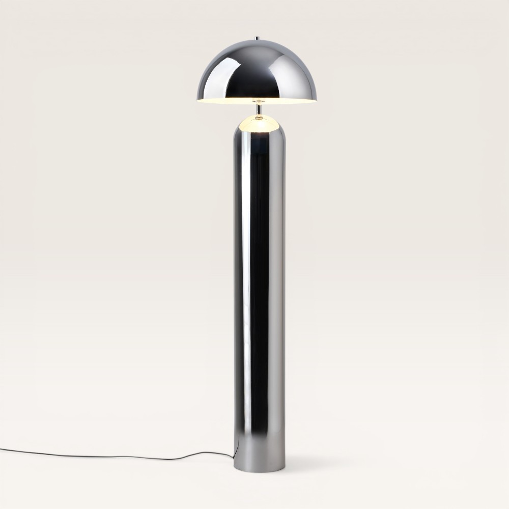Floor lamp Asteri cromo l - Chrome metal mushroom lamp for indoor use