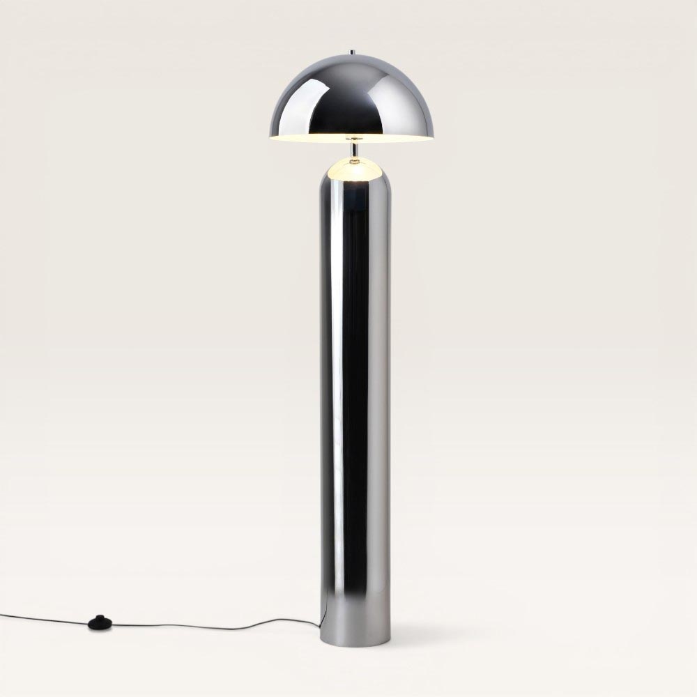 Floor lamp Asteri cromo l - Chrome metal mushroom lamp for indoor use