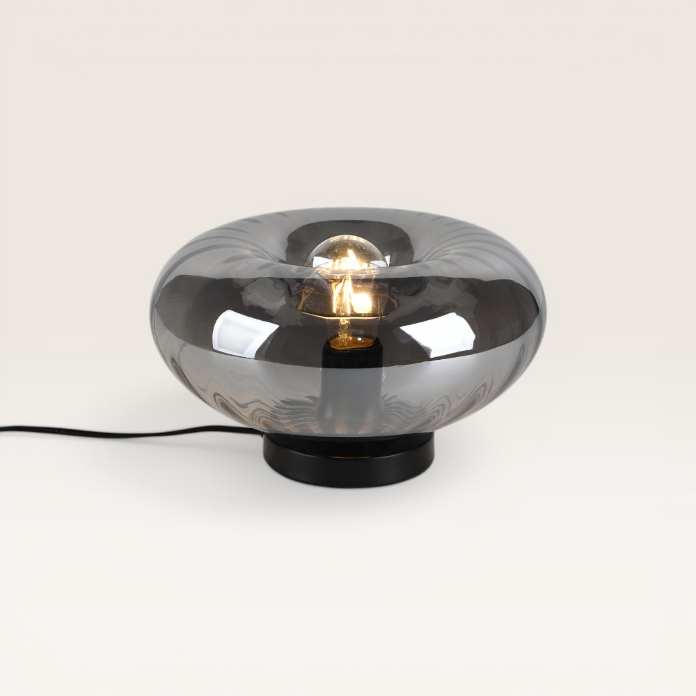 Table lamp Xiravo vetro fumé - Made from smoked glass and black metal