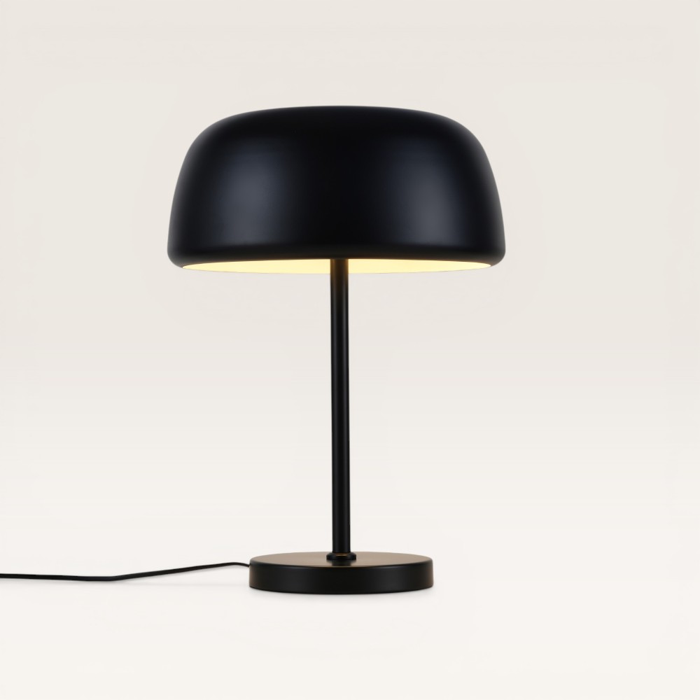 Tischleuchte Voryn nero s – Pilzlampe aus Metall für den Innenbereich