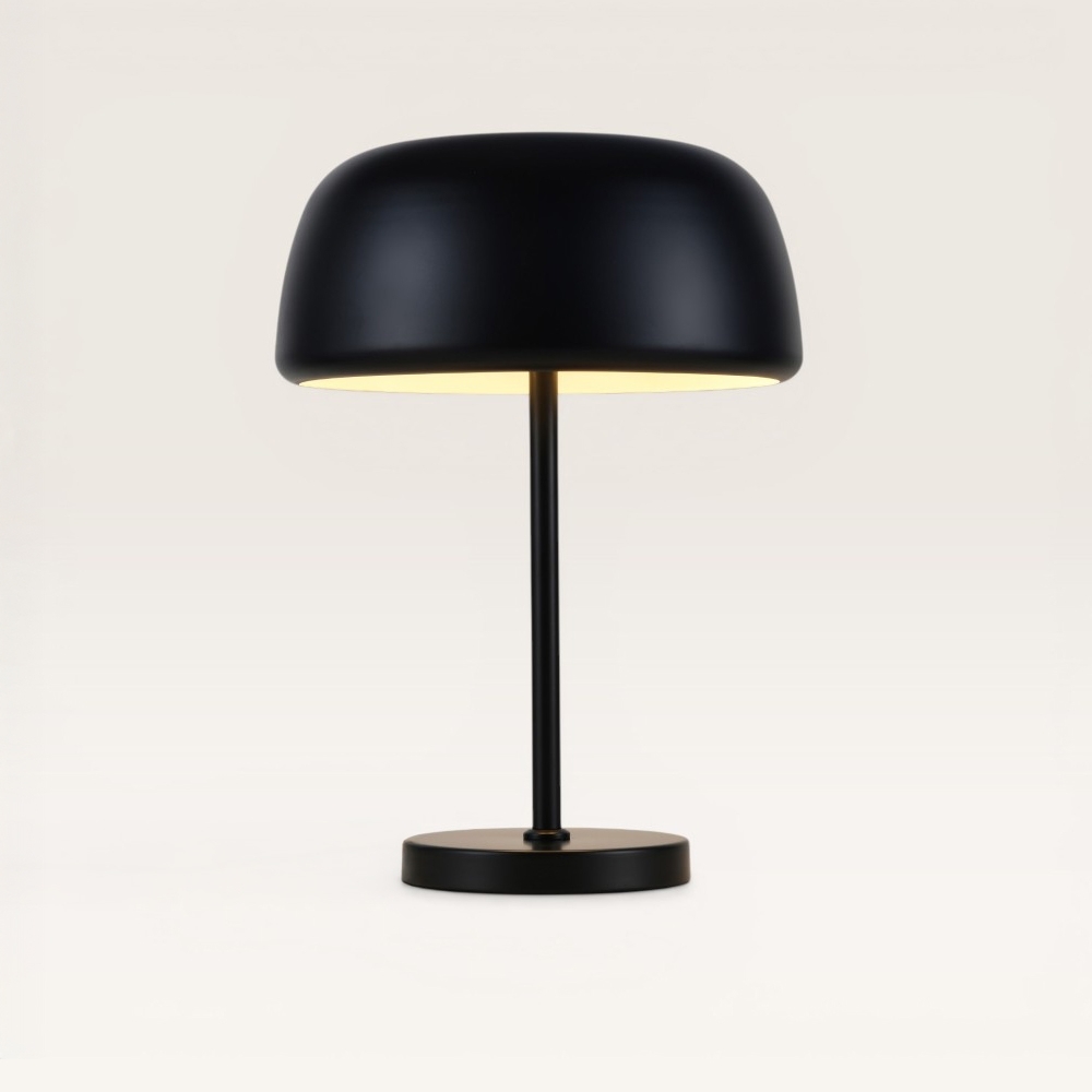 Lampe de table Voryn nero s - Lampe champignon en métal pour l'intérieur