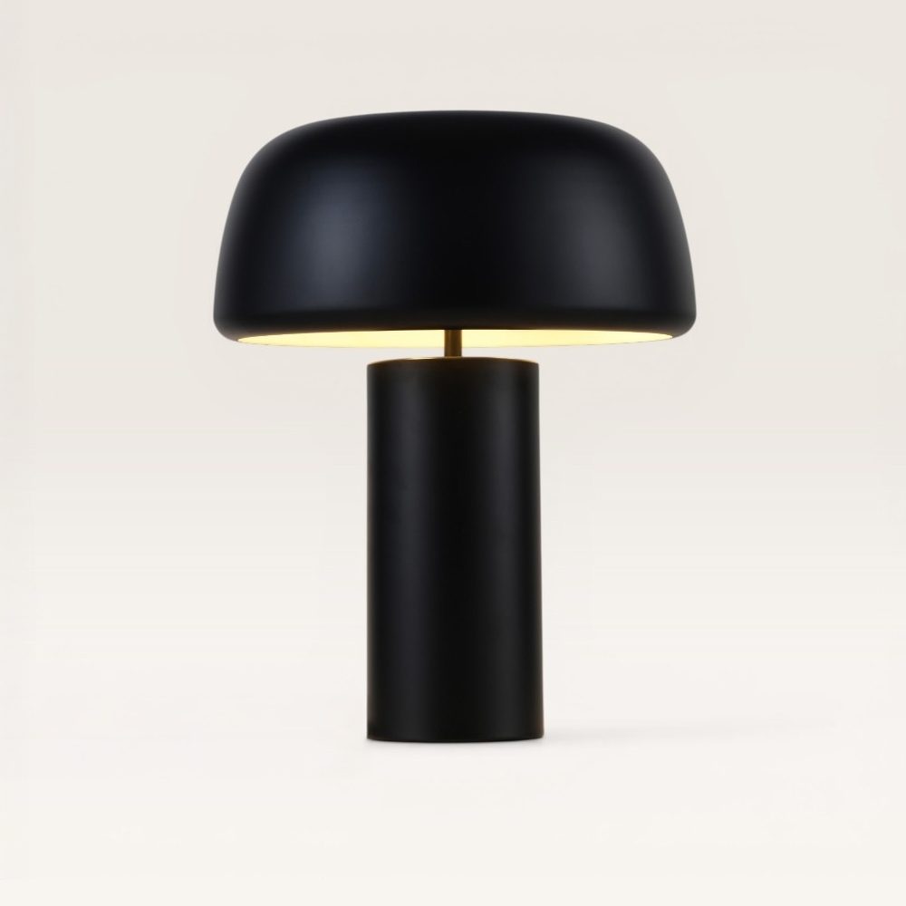 Lampe de table Voryn nero m - Lampe champignon en métal pour l'intérieur