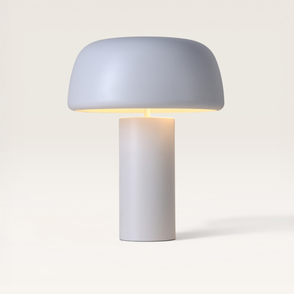 Lampe de table Voryn bianco m - Lampe champignon en métal pour l'intérieur