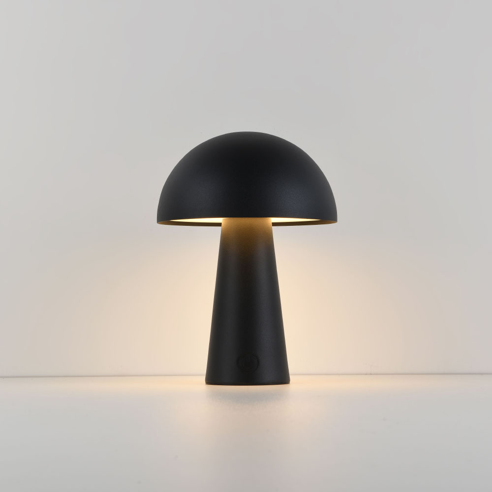 Lampe de table LED Arvento nero - 2 W - Noir - Lampe champignon - IP44 - Rechargeable