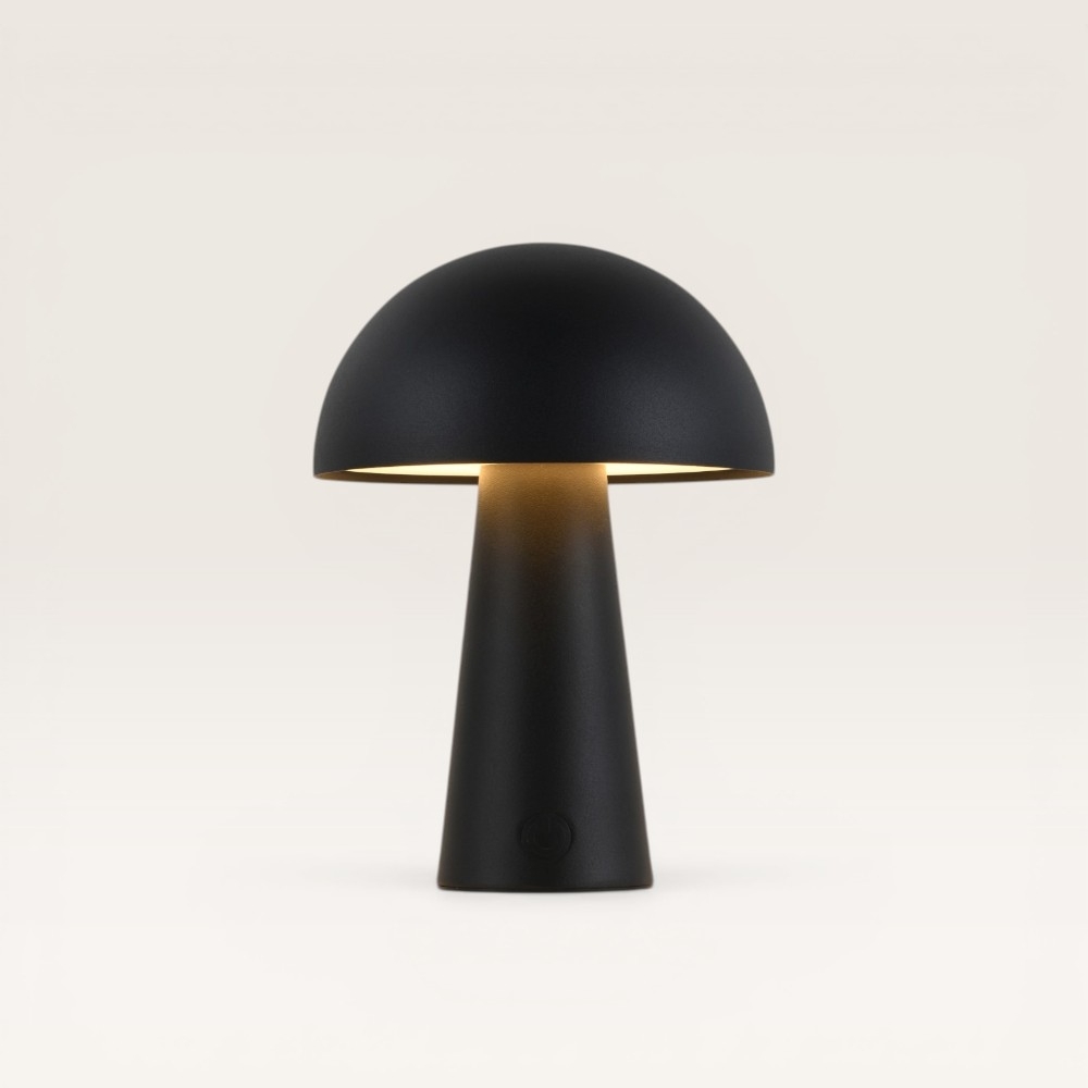 Lampe de table LED Arvento nero - Lampe champignon dimmable et rechargeable