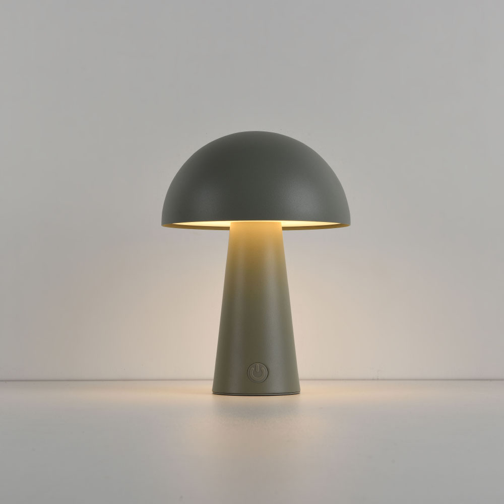 Lampe de table LED Arvento verde oliva - 2 W - Vert - Lampe champignon - IP44 - Rechargeable
