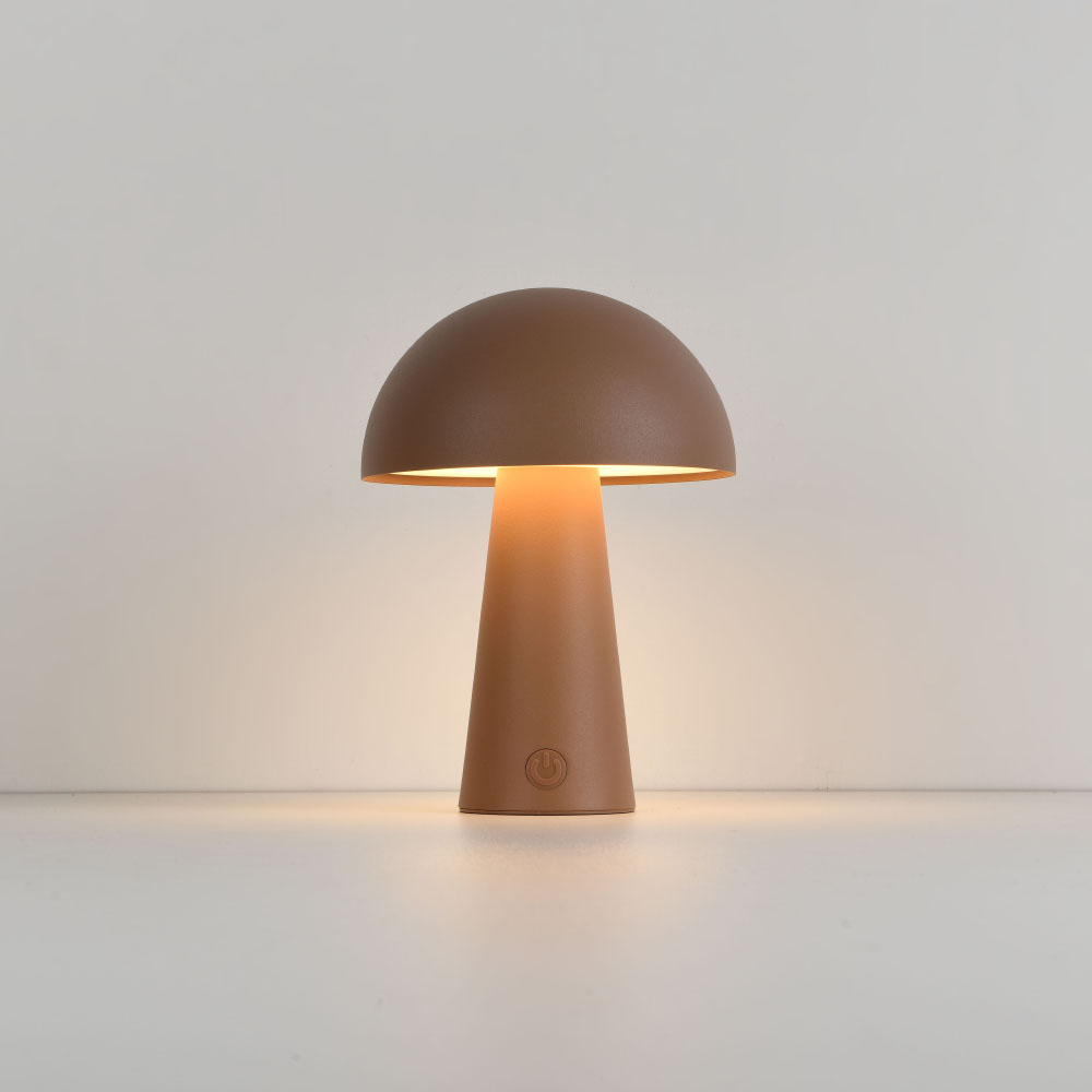 Lampe de table LED Arvento marrone - 2 W - Marron - Lampe champignon - IP44 - Rechargeable