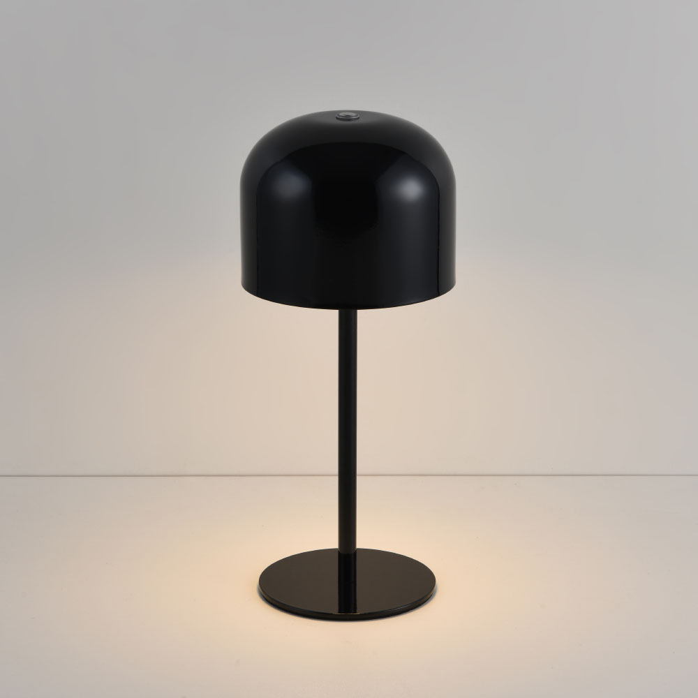 LED-bordlampe Ariello nero m - Champignonlampe - Dæmper - Opladeligt
