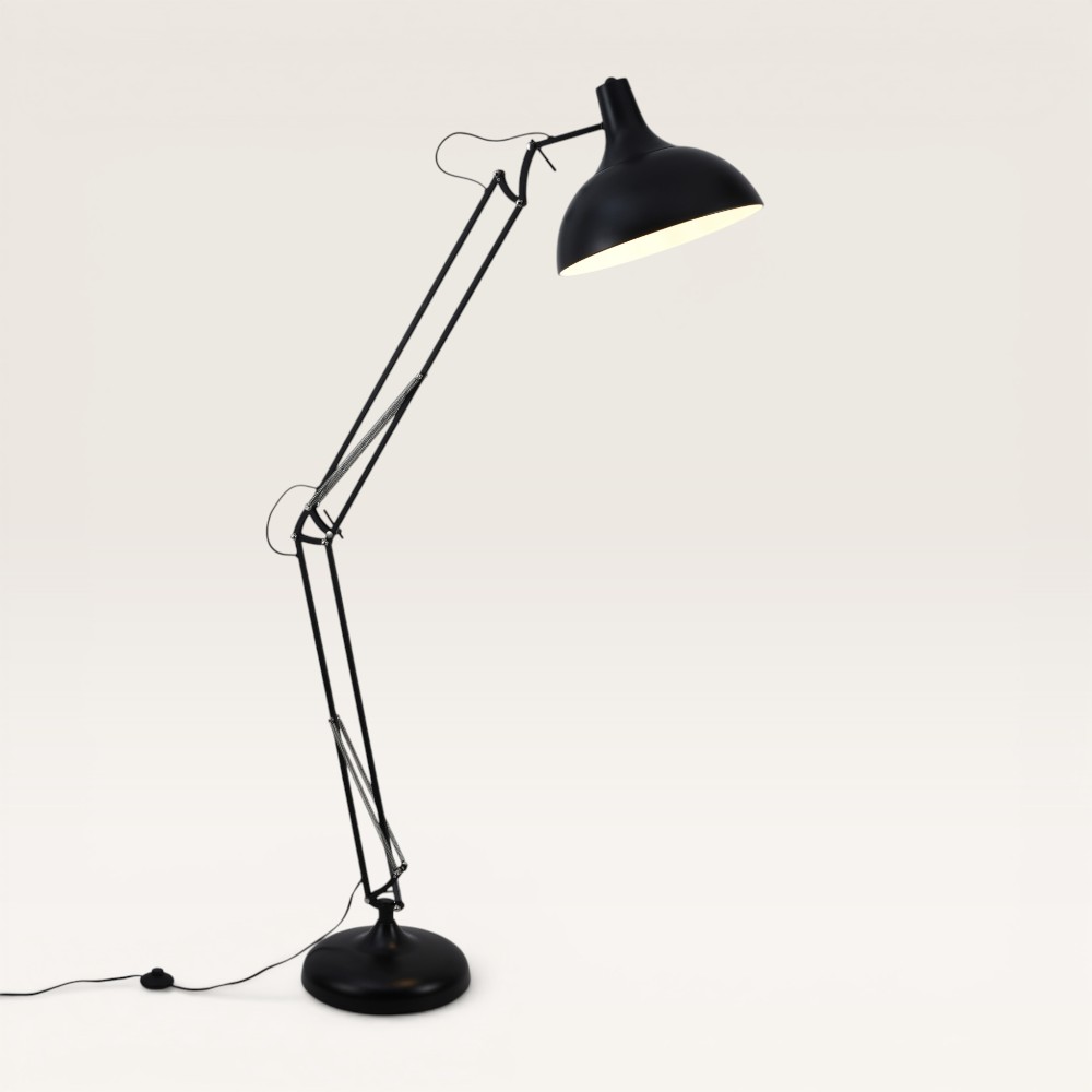 Floor lamp Dorsen nero - Black adjustable metal lamp
