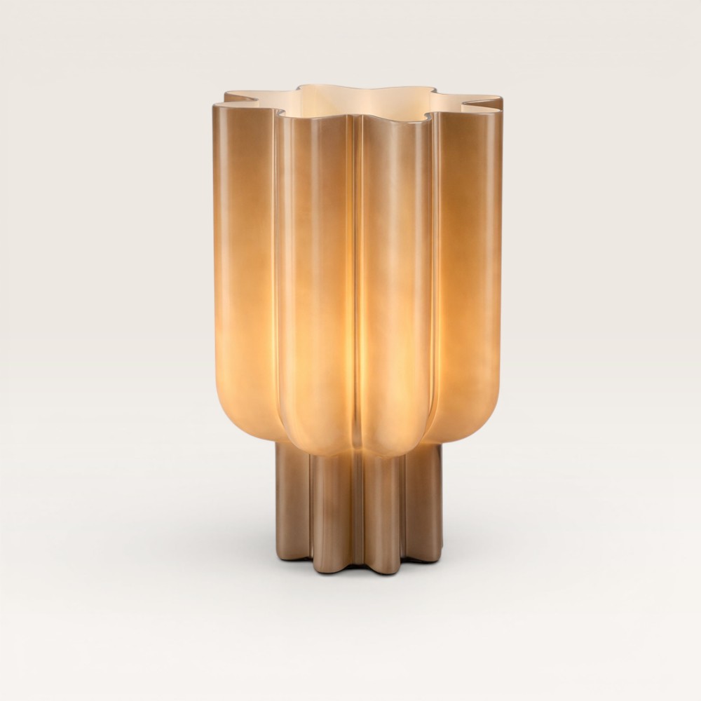 Tafellamp Gessari - Designobject van geplooid glas