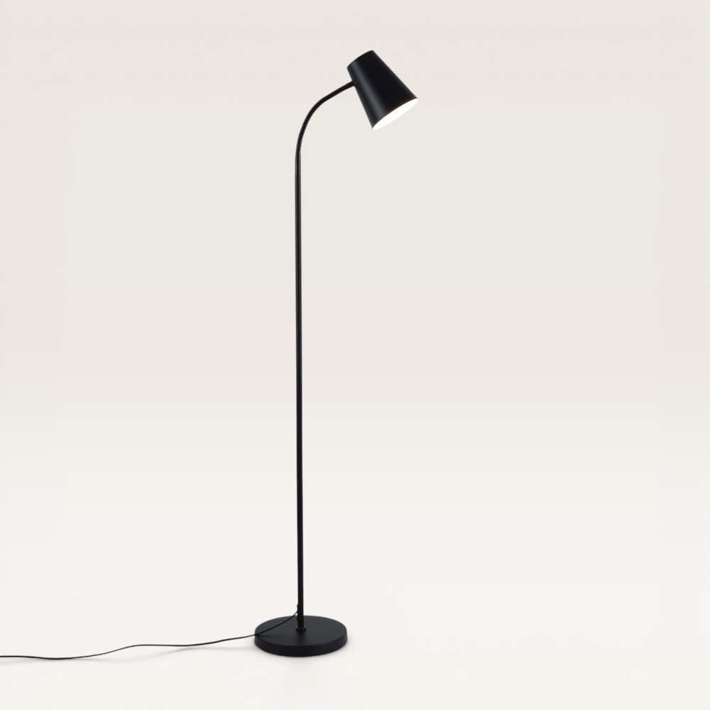 Floor lamp Tylora nero - Black adjustable metal lamp
