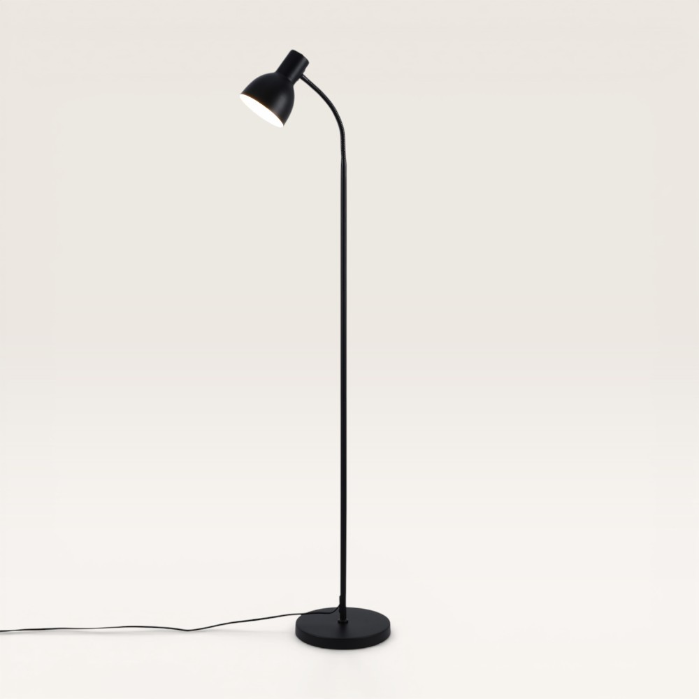 Floor lamp Tervon nero - Black adjustable metal lamp
