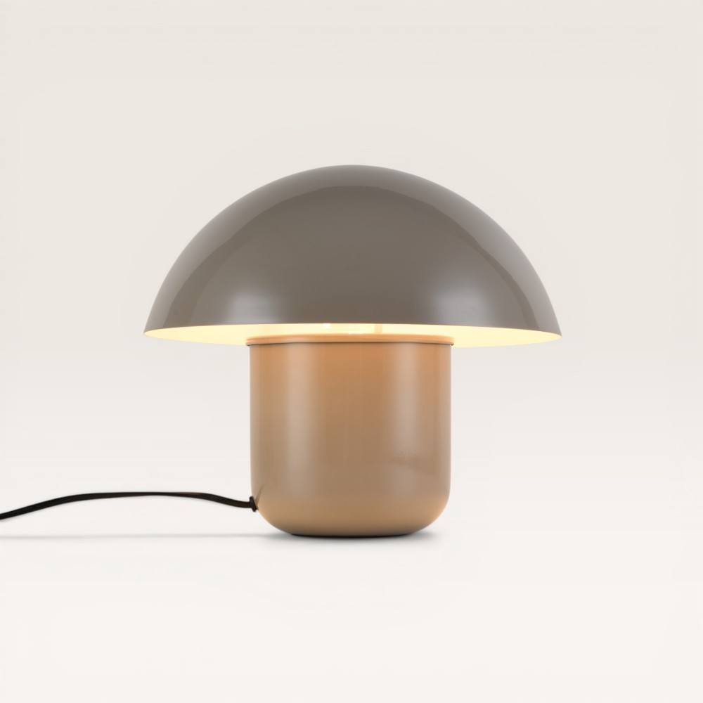 Tischleuchte Javera beige - E14 - Grau - Pilzform - IP20