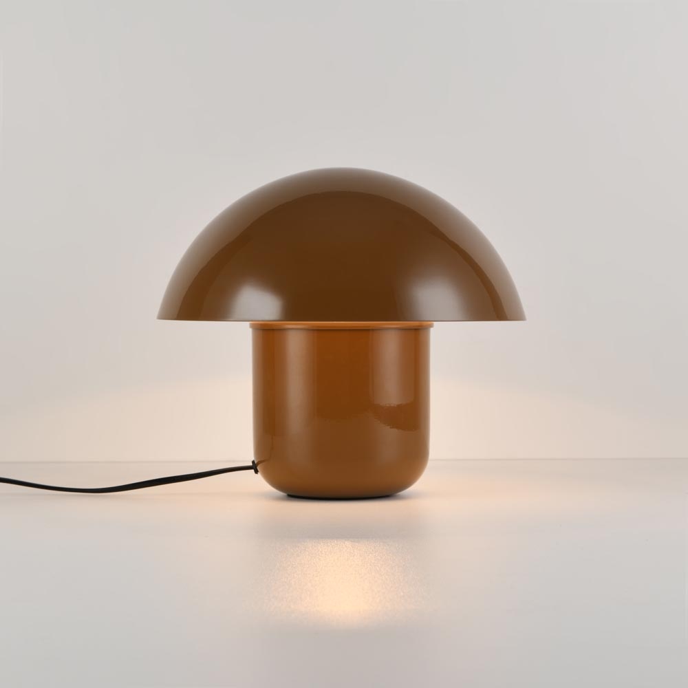 Bordlampe Javera caramello - E14 - Brun - Champignonlampe - IP20