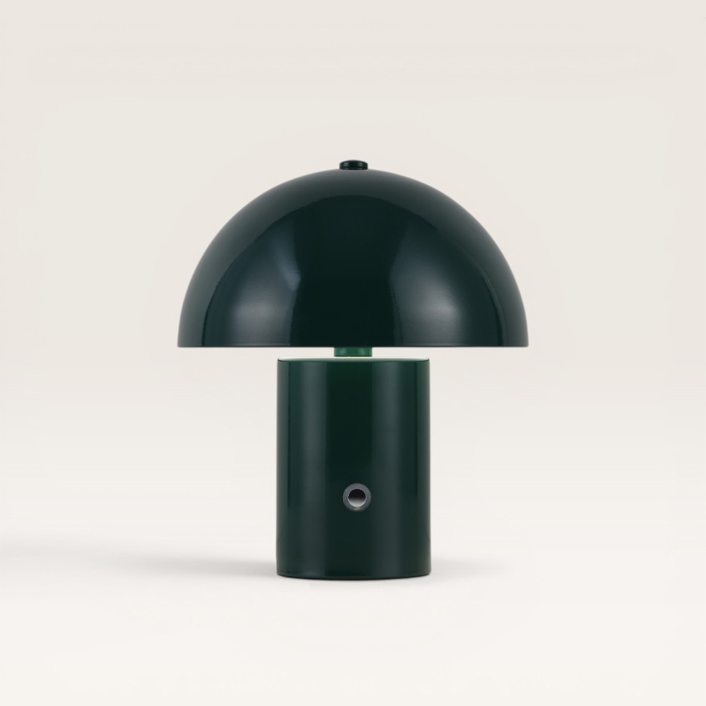 LED-Tischlampe Civaro verde – Dimm- und wiederaufladbare Pilzlampe